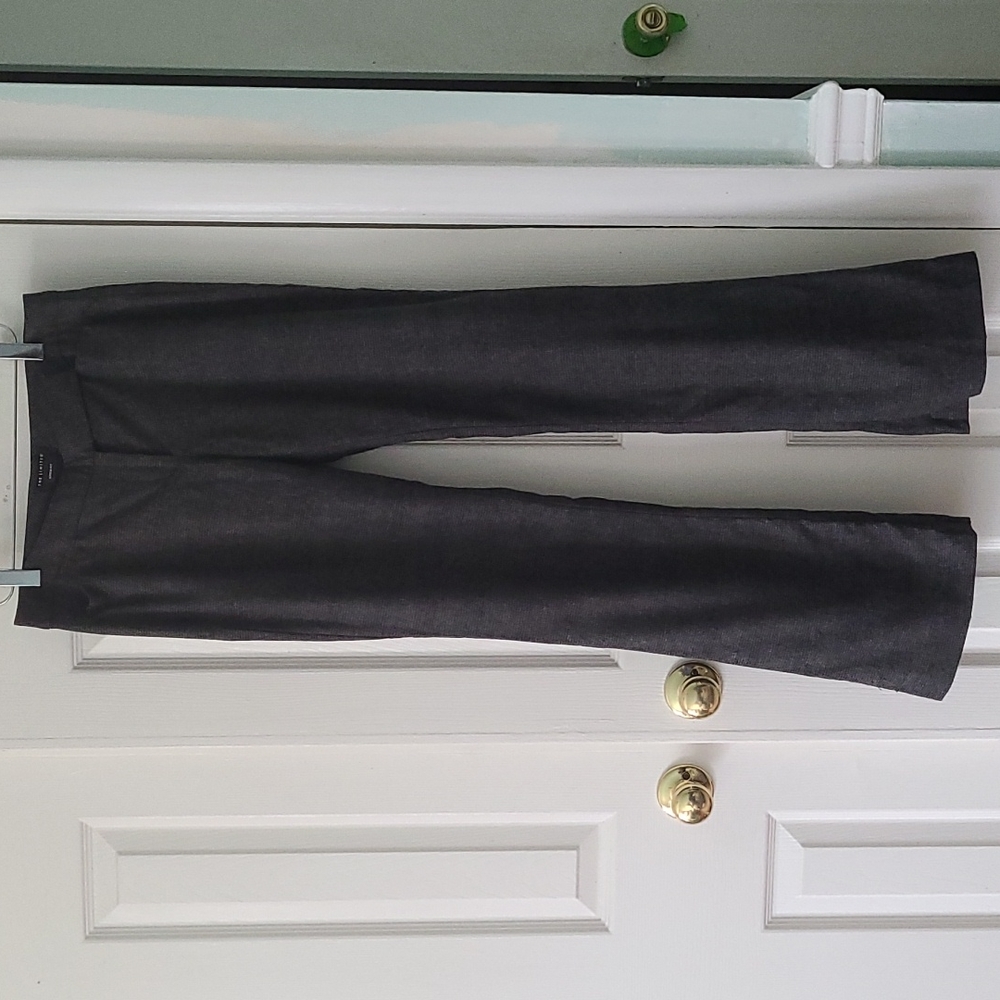 Low rise boot cut gray wool pants